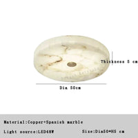 Plafonnier LED Moderne en Marbre Naturel - Luminaire Décoratif 2024 | Marco Lucetti C 50 cm / Changeable / Blanc