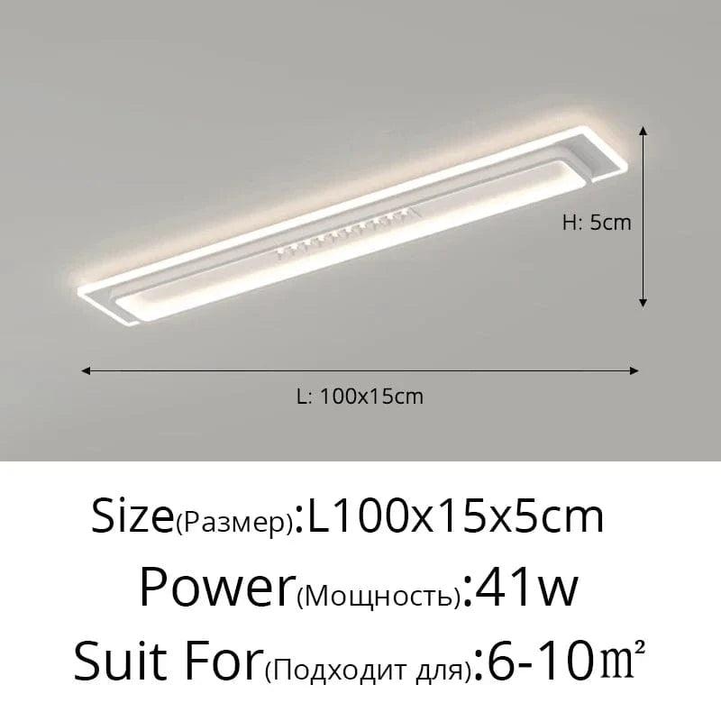 Plafonnier LED Moderne : Gradation et Projecteurs d'Éclairage Intérieur | Marco Lucetti Blanc 100cm / Télécommande à intensité variable