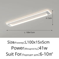 Plafonnier LED Moderne : Gradation et Projecteurs d'Éclairage Intérieur | Marco Lucetti Blanc 100cm / Télécommande à intensité variable