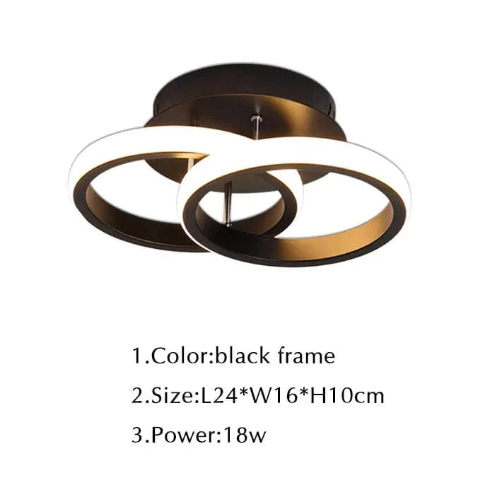 Plafonnier LED Moderne - Intérieur | Marco Lucetti Noir-L24xW16cm / Blanc chaud