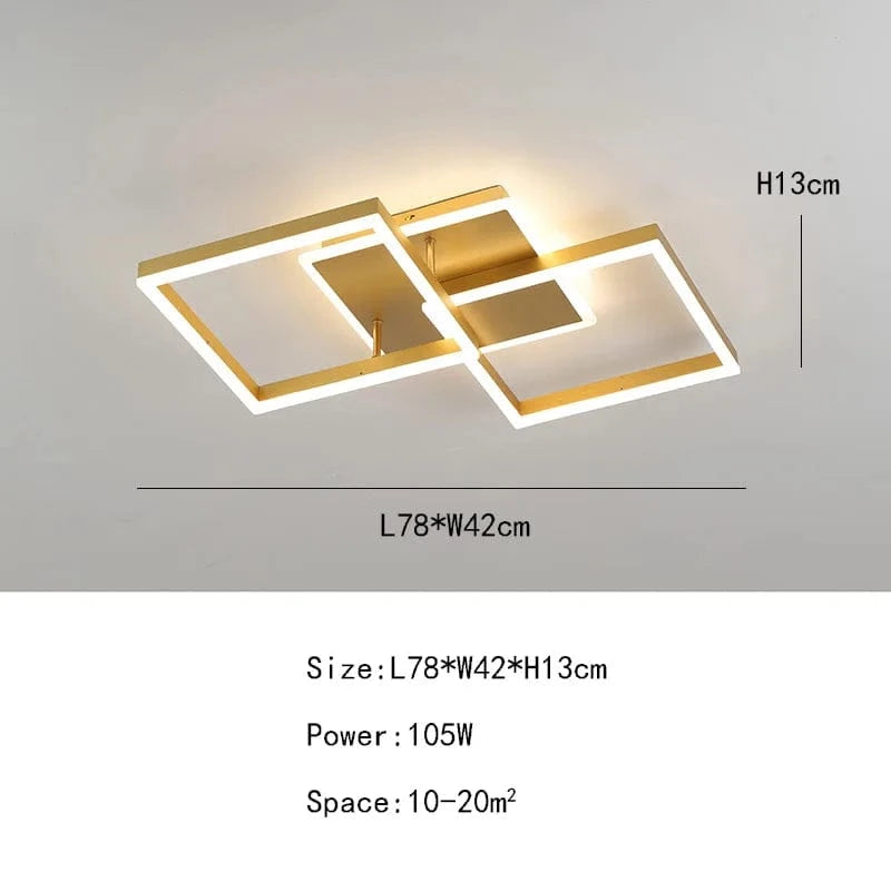 Plafonnier LED Moderne - Intérieur | Marco Lucetti Or-L78xW42cm / Blanc chaud