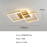 Plafonnier LED Moderne - Intérieur | Marco Lucetti Or-L78xW42cm / Blanc chaud