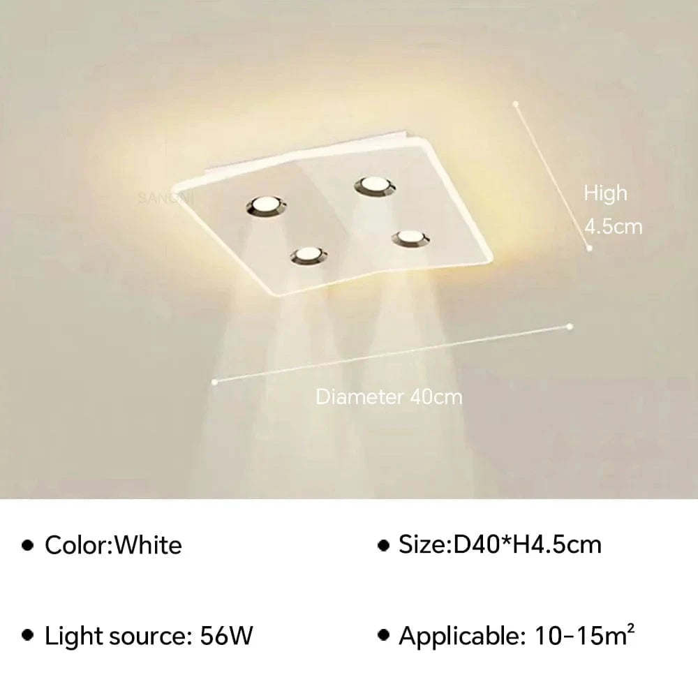 Plafonnier LED moderne - Luminance pour maison et balcon | Marco Lucetti Carré 40CM / Gradation continue (RC)