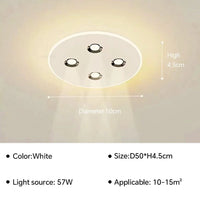 Plafonnier LED moderne - Luminance pour maison et balcon | Marco Lucetti Circulaire 50CM / Gradation continue (RC)