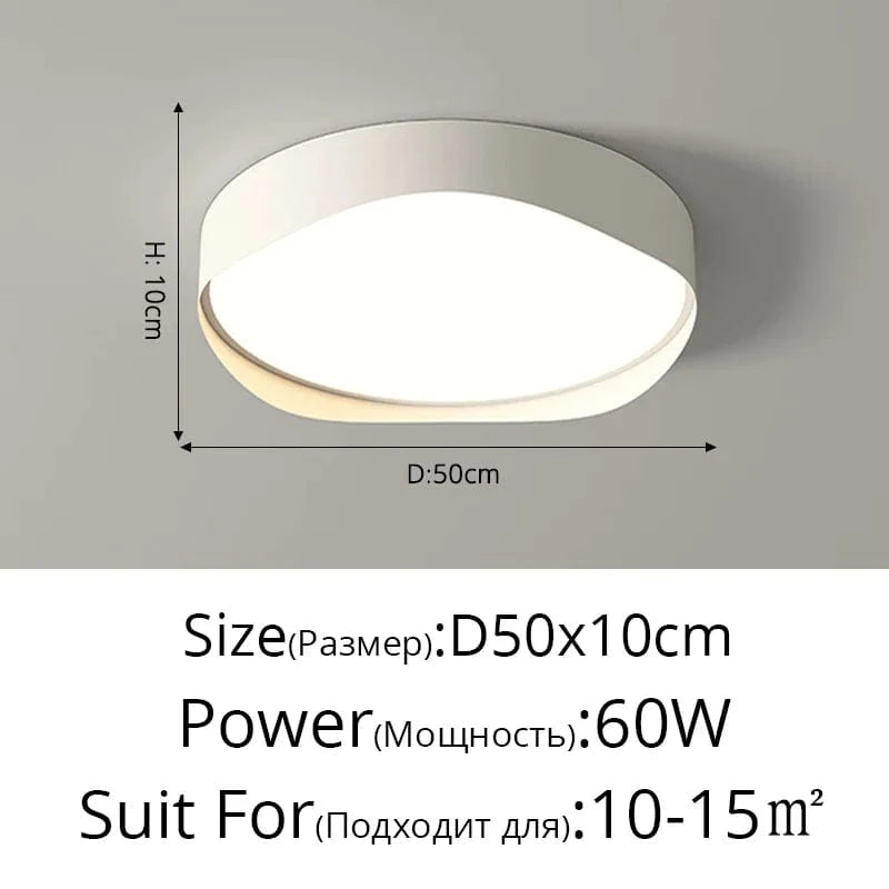 Plafonnier LED moderne minimaliste - Économie d'énergie et protection des yeux | Marco Lucetti PQ2319 D50x10cm 60W / Luminosité variable