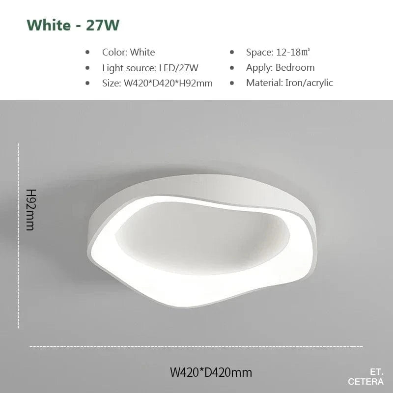 Plafonnier LED moderne minimaliste noir blanc gris en forme de fleur pour décoration intérieure | Marco Lucetti LCL017 Blanc 42cm / Blanc chaud-Pas de RC