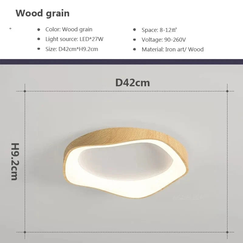 Plafonnier LED moderne minimaliste noir blanc gris en forme de fleur pour décoration intérieure | Marco Lucetti LCL017 Bois 42cm / Blanc chaud-Pas de RC