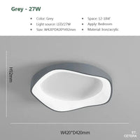 Plafonnier LED moderne minimaliste noir blanc gris en forme de fleur pour décoration intérieure | Marco Lucetti LCL017 Gris 42cm / Blanc chaud-Pas de RC