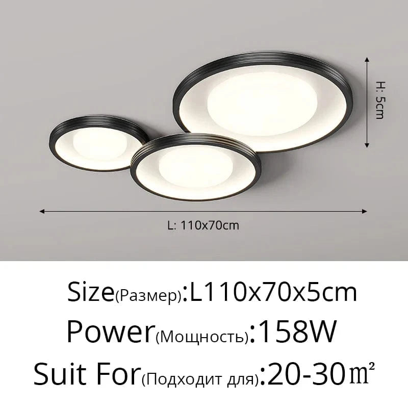 Plafonnier LED Moderne Minimaliste pour un Intérieur Épuré | Marco Lucetti A noir / Gradation infinie