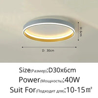 Plafonnier LED Moderne Nordique pour un Éclairage Intérieur de Qualité | Marco Lucetti Gris 30cm 40w / Intensité variable avec télécommande