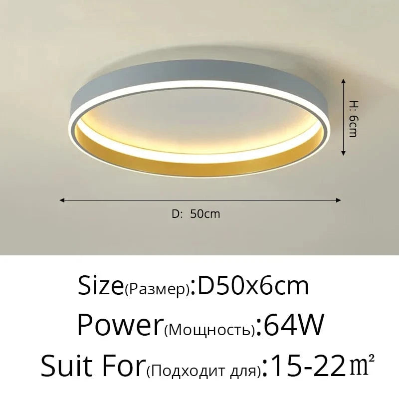 Plafonnier LED Moderne Nordique pour un Éclairage Intérieur de Qualité | Marco Lucetti Gris 50cm 64w / Intensité variable avec télécommande