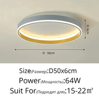 Plafonnier LED Moderne Nordique pour un Éclairage Intérieur de Qualité | Marco Lucetti Gris 50cm 64w / Intensité variable avec télécommande