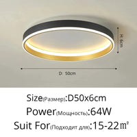 Plafonnier LED Moderne Nordique pour un Éclairage Intérieur de Qualité | Marco Lucetti Noir 50cm 64w / Intensité variable avec télécommande