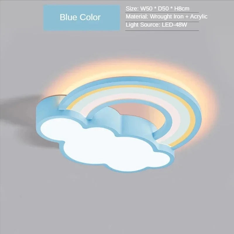 Plafonnier LED moderne nordique "Rainbow Cloud" | Marco Lucetti Bleu / L50 P50 H8cm / 3 couleurs Pas de télécommande