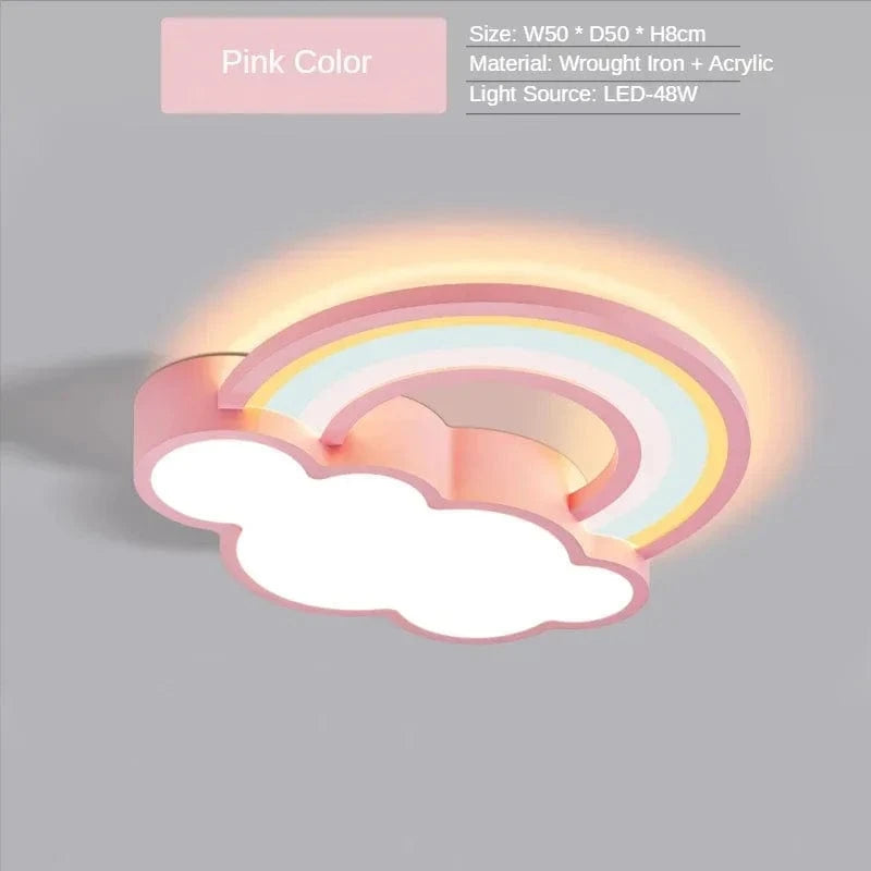 Plafonnier LED moderne nordique "Rainbow Cloud" | Marco Lucetti Rose / L50 P50 H8cm / 3 couleurs Pas de télécommande