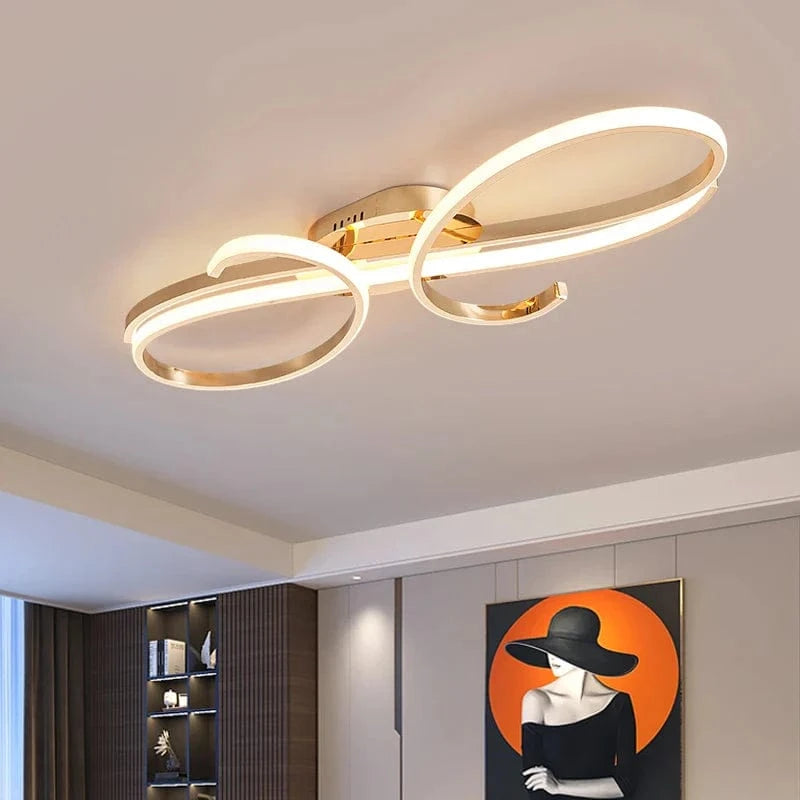 plafonnier LED moderne plaqué pour salon, chambre, couloir, foyer, salle d'étude - Lustres de plafond intérieur pour la maison | Marco Lucetti