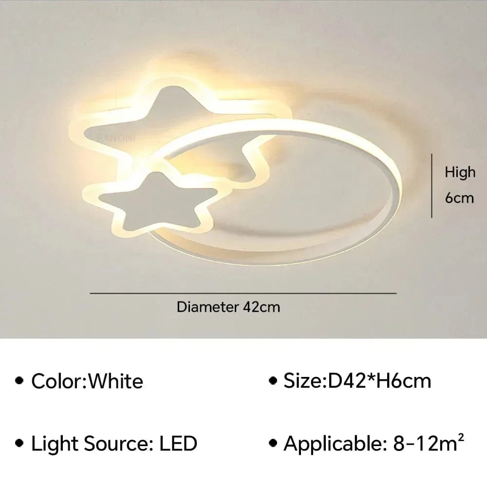 Plafonnier LED moderne pour chambre d'enfant, salon, salle à manger, bureau et couloir. | Marco Lucetti A D42CM blanc / Blanc chaud