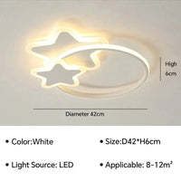 Plafonnier LED moderne pour chambre d'enfant, salon, salle à manger, bureau et couloir. | Marco Lucetti A D42CM blanc / Blanc chaud