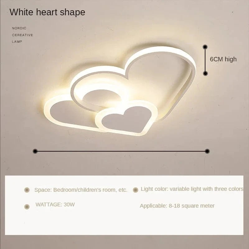 Plafonnier LED moderne pour enfants - Décoration maison tendance | Marco Lucetti Coeur-blanc / P42XH6cm / Télécommande