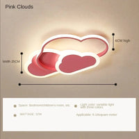 Plafonnier LED moderne pour enfants - Décoration maison tendance | Marco Lucetti Rose nuage / P42XH6cm / Télécommande
