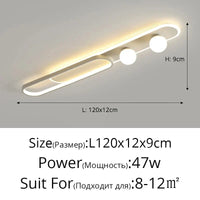 Plafonnier LED moderne pour foyer, hôtel, hall et maison - Luminart | Marco Lucetti Blanc L120x12x19cm / Intensité variable Avec télécommande