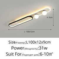 Plafonnier LED moderne pour foyer, hôtel, hall et maison - Luminart | Marco Lucetti Noir L100x12x19cm / Intensité variable Avec télécommande