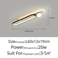 Plafonnier LED moderne pour foyer, hôtel, hall et maison - Luminart | Marco Lucetti Noir L60x12x19cm / Intensité variable Avec télécommande