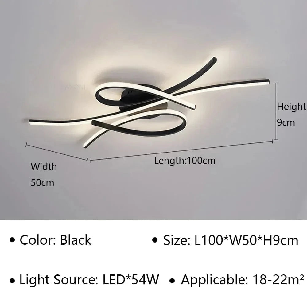 Plafonnier LED moderne pour hôtel et intérieur - Luxe illuminé | Marco Lucetti Noir L100CM / Blanc tricolore