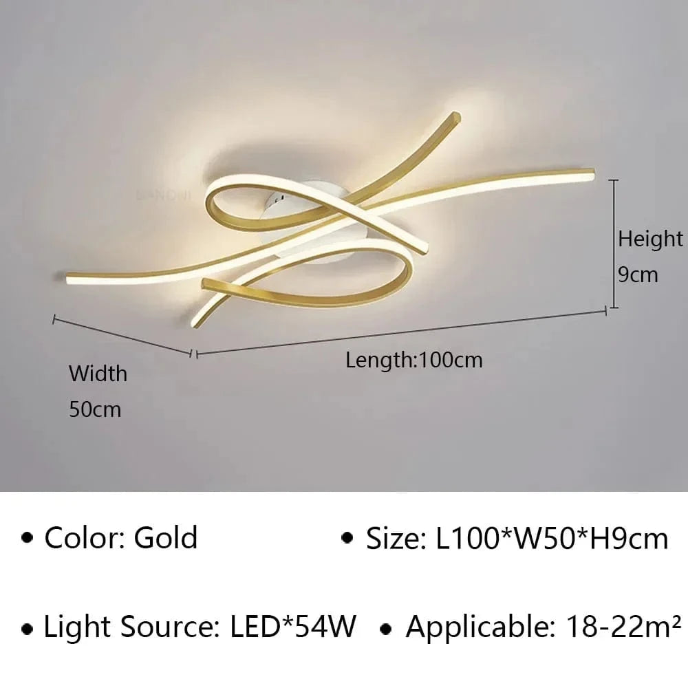 Plafonnier LED moderne pour hôtel et intérieur - Luxe illuminé | Marco Lucetti Or L100CM / Gradation continue (RC)