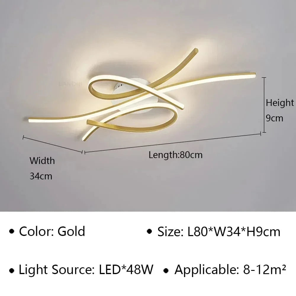 Plafonnier LED moderne pour hôtel et intérieur - Luxe illuminé | Marco Lucetti Or L80CM / Blanc chaud