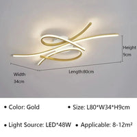 Plafonnier LED moderne pour hôtel et intérieur - Luxe illuminé | Marco Lucetti Or L80CM / Blanc chaud