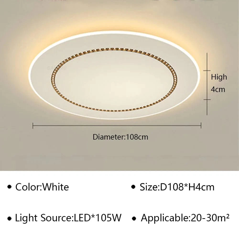Plafonnier LED moderne pour illuminer votre maison et balcon | Marco Lucetti CirculaireA 108CM / Blanc froid (pas de RC)