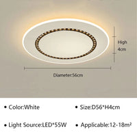 Plafonnier LED moderne pour illuminer votre maison et balcon | Marco Lucetti CirculaireA 56CM / Blanc froid (pas de RC)