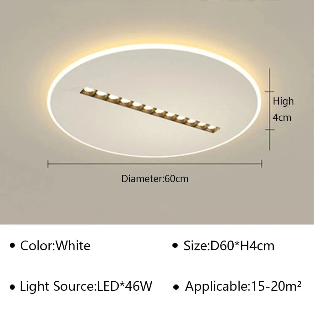 Plafonnier LED moderne pour illuminer votre maison et balcon | Marco Lucetti CirculaireB 60CM / Blanc froid (pas de RC)