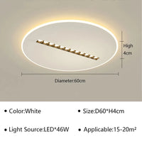 Plafonnier LED moderne pour illuminer votre maison et balcon | Marco Lucetti CirculaireB 60CM / Blanc froid (pas de RC)