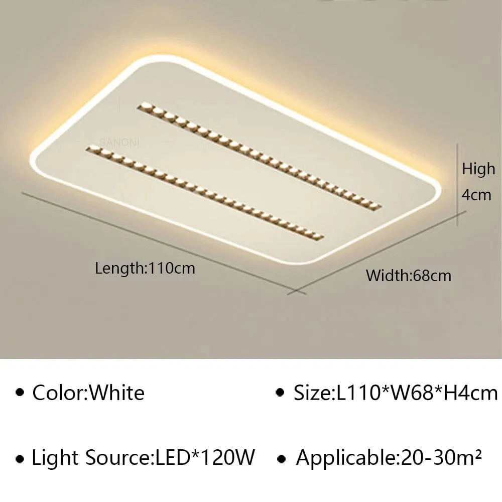 Plafonnier LED moderne pour illuminer votre maison et balcon | Marco Lucetti RectangleB 110CM / Blanc froid (pas de RC)