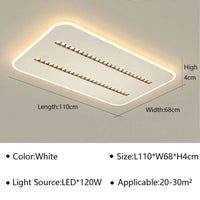 Plafonnier LED moderne pour illuminer votre maison et balcon | Marco Lucetti RectangleB 110CM / Blanc froid (pas de RC)