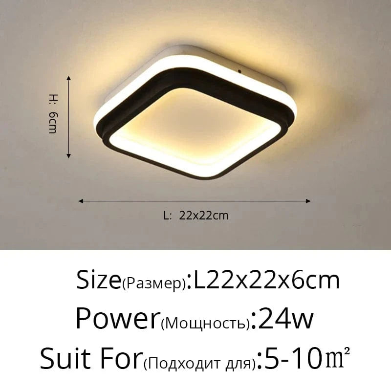Plafonnier LED moderne pour intérieur nordique - Luminaire élégant | Marco Lucetti C Carré 20x20x6cm / 3 couleurs sans télécommande