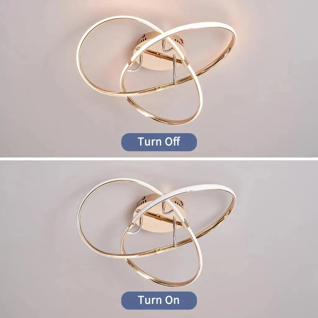 Plafonnier LED moderne pour salon chambre étude décoration - Noir/Chrome/Or | Marco Lucetti