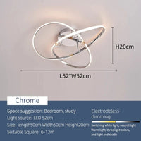 Plafonnier LED moderne pour salon chambre étude décoration - Noir/Chrome/Or | Marco Lucetti Dia52cm Chromé