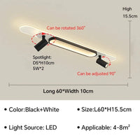 Plafonnier LED moderne pour salon et couloir: une touche de lumière design | Marco Lucetti Noir 60cm / Ajusté en continu