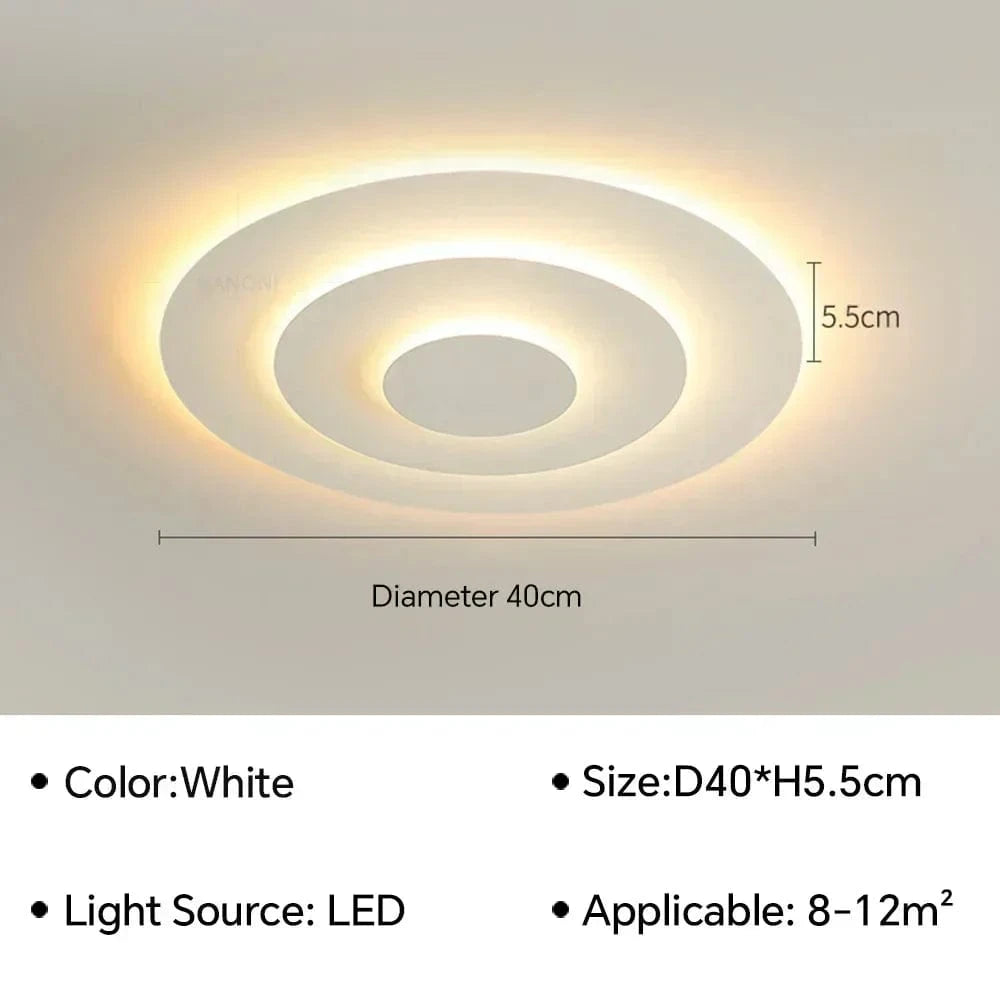 Plafonnier LED moderne pour salon, salle à manger, chambre d'enfants, bureau et hallway - Décor maison | Marco Lucetti Type D 40CM / Blanc froid (pas de RC)