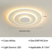 Plafonnier LED moderne pour salon, salle à manger, chambre d'enfants, bureau et hallway - Décor maison | Marco Lucetti Type D 40CM / Blanc froid (pas de RC)