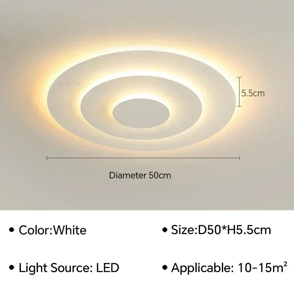 Plafonnier LED moderne pour salon, salle à manger, chambre d'enfants, bureau et hallway - Décor maison | Marco Lucetti Type D 50CM / Blanc froid (pas de RC)