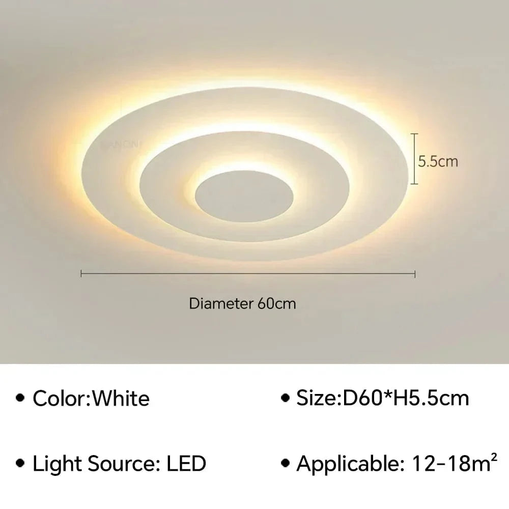 Plafonnier LED moderne pour salon, salle à manger, chambre d'enfants, bureau et hallway - Décor maison | Marco Lucetti Type D 60CM / Blanc froid (pas de RC)