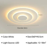 Plafonnier LED moderne pour salon, salle à manger, chambre d'enfants, bureau et hallway - Décor maison | Marco Lucetti Type D 60CM / Blanc froid (pas de RC)