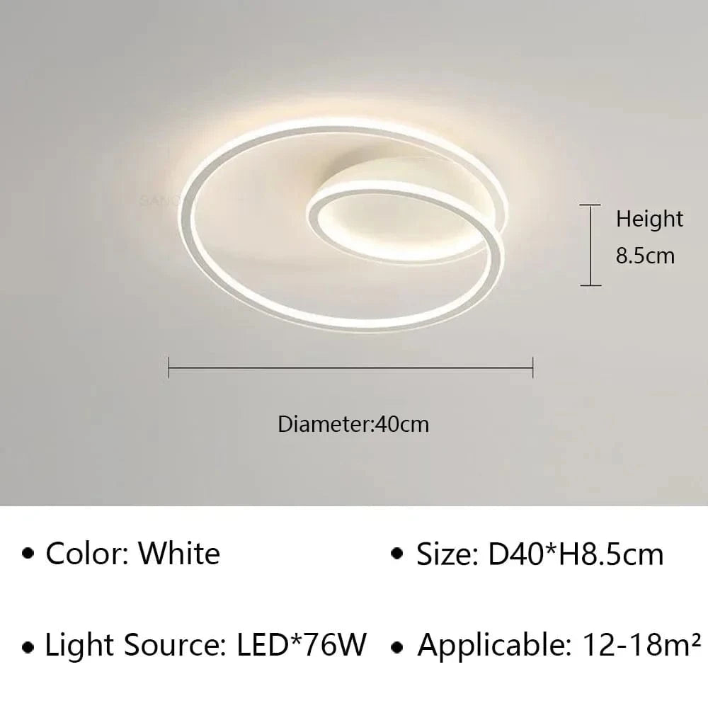 Plafonnier LED Moderne pour Salon, Salle à Manger et Chambre | Marco Lucetti Type A Blanc 40CM / Gradation continue (RC)