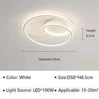 Plafonnier LED Moderne pour Salon, Salle à Manger et Chambre | Marco Lucetti Type A Blanc 50CM / Blanc chaud (pas de RC)