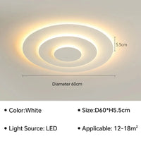 Plafonnier LED moderne pour toutes les pièces de votre foyer | Marco Lucetti Type D 60CM / Gradation continue (RC)