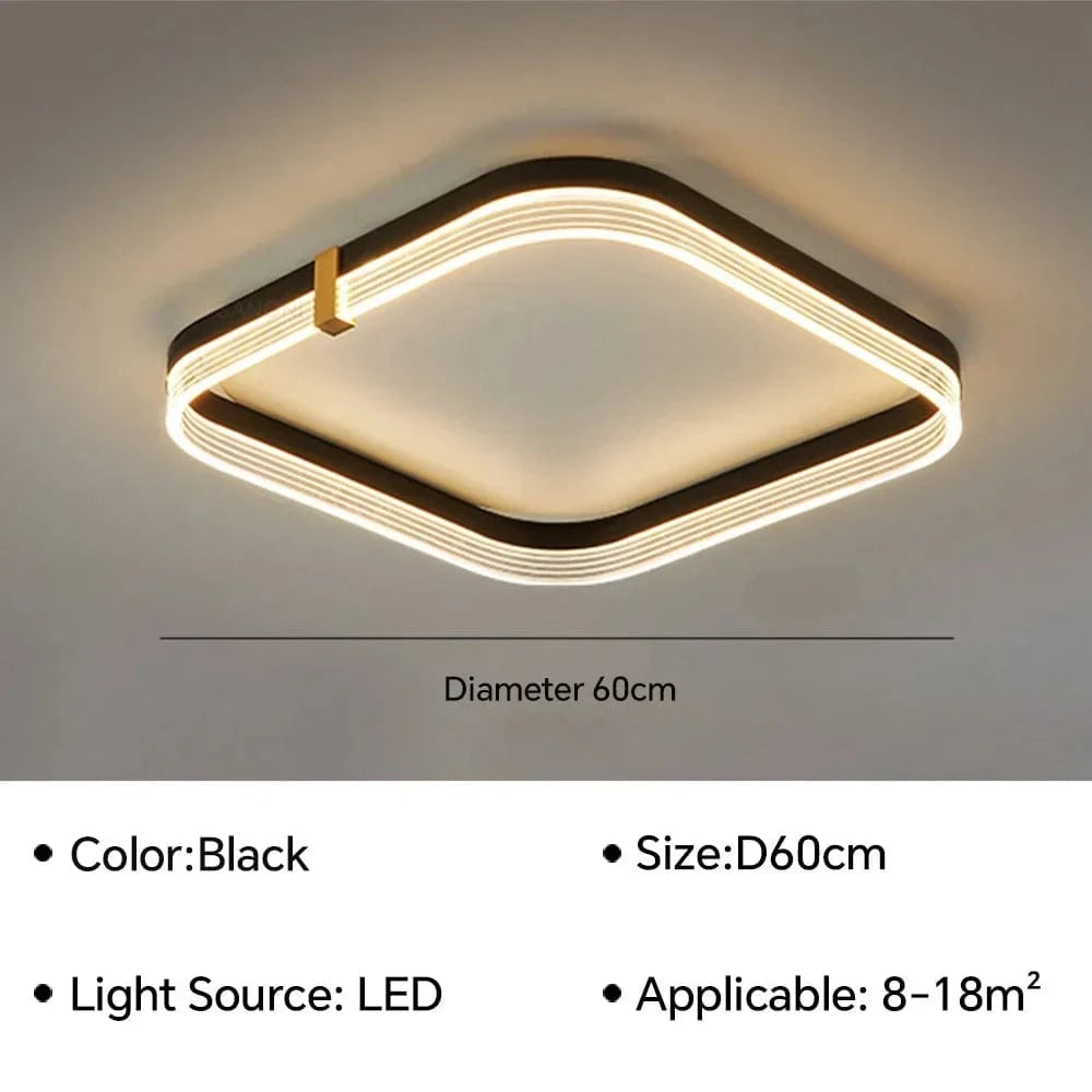 Plafonnier LED Moderne pour une Décoration Intérieure de Maison | Marco Lucetti Carré 60CM / Gradation continue (RC)